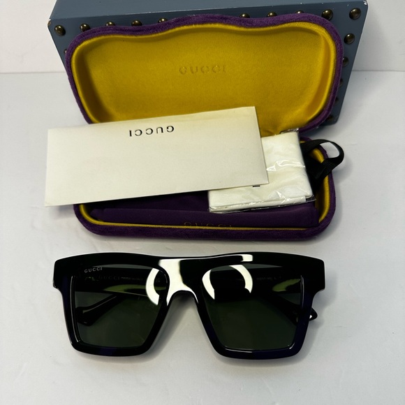 Gucci Men's GG0962Sm Acetate Rectangle Sunglasses - Picture 8 of 16